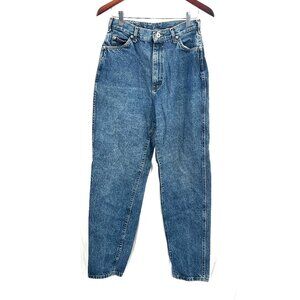 Vintage 80s 90s Lee high rise waist mom jeans baggys tapered leg dark wash 12 28
